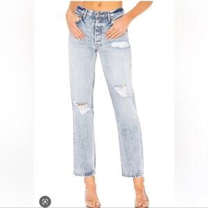 Revolve x GRLFRND Women's Helena High Waist ButtonFly Distressed Jeans Sz 25